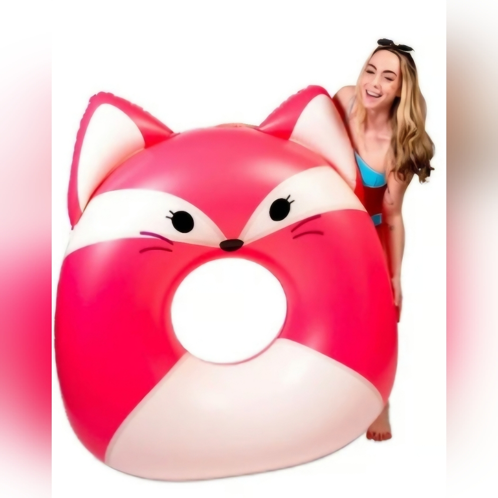 NIB Squishmallows Fifi the Fox Pool Float - Red and White